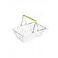 Cestinha Retrô Supermercado - Alça Verde Limão - 9x23x15cm - Coleção Mirabile Essential