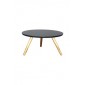 Mesa de Centro Redonda Preta Coleção Basic (60 cm x 31,5 cm x 60 cm)