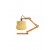 Luminária Articulada de Mesa com Base de Madeira e Cúpula de Barbante Ecológico Branca e Amarela (reduzida)