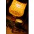 Luminária Articulada de Mesa com Base de Madeira e Cúpula de Barbante Ecológico Amarela (ambientada)