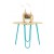Mesa Lateral em Madeira Maciça Pinus - Coleção Hairpin Elegance - Turquesa