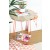 Mesa Lateral Redonda em Madeira Maciça Eucalipto - Coleção Hairpin Elegance - Coral