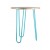 Mesa Lateral Redonda em Madeira Maciça Eucalipto - Coleção Hairpin Elegance - Turquesa